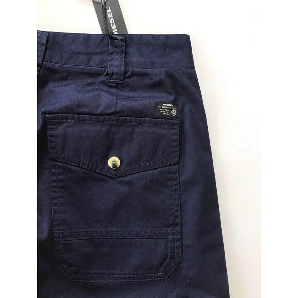 $178 Diesel Men's Slim P-Tucs Tape Trousers Peacoat Blue Jeans Size 28